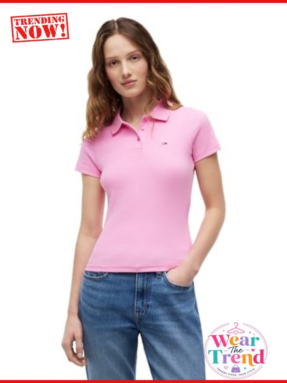 Women's Ribbed Cotton Polo Shirt Slim Fit Short Sleeve Collared Casual Top